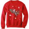 image:imageTstars Santa Reindeer Space Rocket Funny Ugly Christmas Sweater Women SweatshirtRed