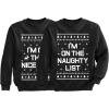 image:imageXmas Nice amp Naughty List Ugly Christmas Set Gift Funny Toddler Kids Sweatshirts NiceNice Black  Naughty Black