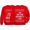 image:imageXmas Nice amp Naughty List Ugly Christmas Set Gift Funny Toddler Kids Sweatshirts NiceNice Red  Naughty Red
