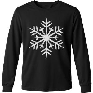 image:imageTstars Long Sleeve TShirt for Men Snowflake Christmas Shirt  Funny in Ugly Sweater Style for Festive Winter Wear XLarge Black