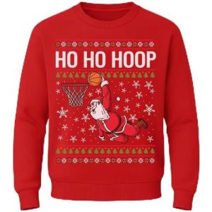 image:imageTstars Merry Swishmas Basketball Sweatshirt for Men Funny Ugly Xmas Sweater Style Holiday Pullover Gift for PlayersHoop  Red
