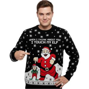 image:imageTstars Santa Sports Ugly Christmas Sweater for Men Basketball Hockey Golf Funny Holiday Knit Pullover Festive Winter StyleTouch  Multicolor