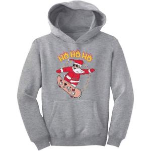 image:imageTstars Skater Santa Claus Ho Ho Ho Ollie Ugly Christmas Kids HoodieGray