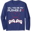 image:imageGamer Valentines Sweatshirt Controllers Heart Be My Player 7 Long Sleeve TShirtNavy Blue