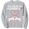 image:imageGamer Valentines Sweatshirt Controllers Heart Be My Player 7 SweatshirtHeather Grey