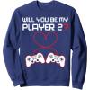 image:imageGamer Valentines Sweatshirt Controllers Heart Be My Player 7 SweatshirtNavy Blue