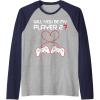 image:imageMens Gamer Valentines Sweatshirt Controllers Heart Be My Player 7 Raglan Baseball TeeNavy BlueAthletic Heather