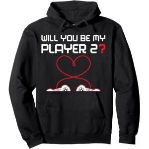 image:imageGamer Valentines Sweatshirt Controllers Heart Be My Player 7 Pullover HoodieBlack