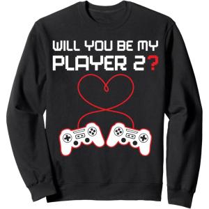 image:imageGamer Valentines Sweatshirt Controllers Heart Be My Player 7 SweatshirtBlack