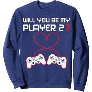 image:imageGamer Valentines Sweatshirt Controllers Heart Be My Player 7 SweatshirtNavy Blue