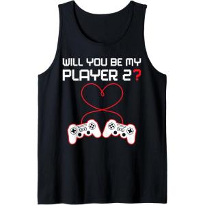 image:imageMens Gamer Valentines Sweatshirt Controllers Heart Be My Player 7 Tank TopBlack