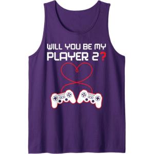 image:imageMens Gamer Valentines Sweatshirt Controllers Heart Be My Player 7 Tank TopPurple