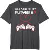 image:imageGamer Valentines Sweatshirt Controllers Heart Be My Player 7 TShirtDark Heather Grey