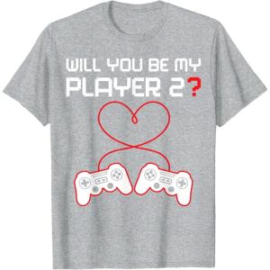 image:imageGamer Valentines Sweatshirt Controllers Heart Be My Player 7 TShirtHeather Grey