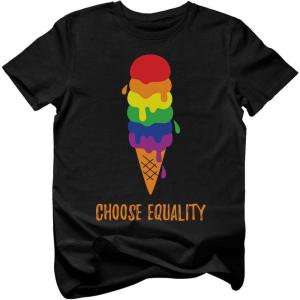 image:imageChoose Equality Kids Pride Shirt  LGBTQ Rainbow Love TShirt  Gay LGBT Month Gift for Toddlers amp YouthIce Cream  Black