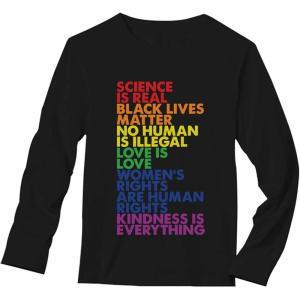 image:imageTstars Gay Pride Mens LGBTQ Science is Real Black Lives Matter Long Sleeve TShirtBlack