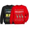 image:imageSpongebob amp Plankton Nice and Naughty Funny Holiday Ugly Christmas Sweatshirt Nice BlackNice Black  Naughty Red
