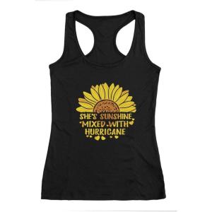 image:imageTstars Cute Sunflower Tank Tops for Women Summer Casual Racerback Tops for Girls Shes SunshineShes Sunshine