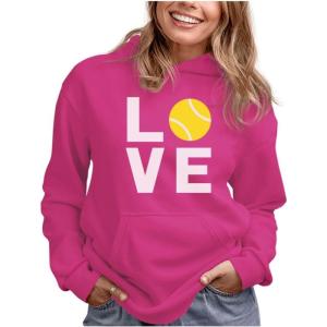 image:imageTstars Love Tennis Hoodie Tennis Gift Idea for Players Coaches amp Fans Sporty Hoodies for Women amp Teen GirlsPink