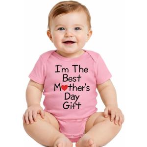 image:imageTstars First Mothers Day Infant Bodysuit  Cute Newborn Outfit Gift for Mom from Baby Boy or GirlBest Gift  Pink
