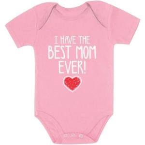 image:imageTstars I Have the Best Mom Ever Baby Bodysuit  Cute Infant Outfit Gift for Baby Shower or First Mothers DayPink