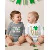 image:imageTstars Baby First St Patricks Day Bodysuit  Lucky Irish Clover Short Sleeve Infant Outfit for Boys amp GirlsLongsleeve Kiss  Gray