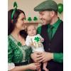 image:imageTstars Baby First St Patricks Day Bodysuit  Lucky Irish Clover Short Sleeve Infant Outfit for Boys amp GirlsLongsleeve Love  White