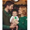 image:imageTstars Baby First St Patricks Day Bodysuit  Lucky Irish Clover Short Sleeve Infant Outfit for Boys amp GirlsLongsleeve Love  White
