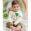 image:imageTstars Baby First St Patricks Day Bodysuit  Lucky Irish Clover Short Sleeve Infant Outfit for Boys amp GirlsLongsleeve Love  White