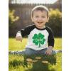 image:imageTstars St Patricks Day Toddler Raglan Shirt  Dump Truck Construction Shamrock 34 Sleeve Kids TeeLucky  BlackWhite