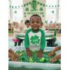 image:imageTstars St Patricks Day Toddler Raglan Shirt  Dump Truck Construction Shamrock 34 Sleeve Kids TeeLucky  GreenWhite