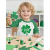 image:imageTstars St Patricks Day Toddler Raglan Shirt  Dump Truck Construction Shamrock 34 Sleeve Kids TeeLucky  GreenWhite