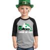 image:imageTstars St Patricks Day Toddler Raglan Shirt  Dump Truck Construction Shamrock 34 Sleeve Kids TeeTruck  Dark Gray