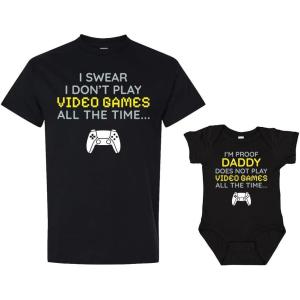 image:imageTstars Ctrl C Ctrl V Dad and Baby Matching Shirts  Funny Daddy and Me Outfit for Fathers Day or Family PhotosVideo Games  Black Dad  Black Baby