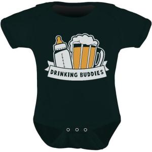 image:imageTstars TeeStars  Drinking Buddies Fathers Day Gift Baby amp Dad Cute Baby BodysuitBlack
