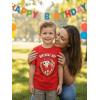 image:imagePaw Patrol Badge Chase Birthday Boy Shirt  Fun TShirt Gift for Toddler Boys Ages 2 3 4 5Marshall Badge  Red