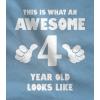 image:imageTstars Awesome 4 Year Old Shirt  Fun 4th Birthday Tee Gift for Toddler Boys and Girls Kids Birthday OutfitBlue
