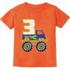 image:imageTstars 3rd Birthday Gift for Boys 3 Year Old Boy Truck Birthday Toddler Kids TShirtOrange