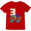 image:imageTstars 3rd Birthday Gift for Boys 3 Year Old Boy Truck Birthday Toddler Kids TShirtRed