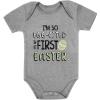 image:imageTstars Im So EggCited Its My First Easter Bodysuit  Infant Baby One Piece for Boys amp GirlsGray