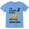 image:imageTstars Personalized 2nd Birthday Shirt Boy Im Digging Being 2 Toddler Kids TShirtCalifornia Blue