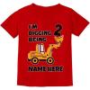 image:imageTstars Personalized 2nd Birthday Shirt Boy Im Digging Being 2 Toddler Kids TShirtRed