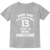 image:imageTstars Personalized Birthday Gift for 13 Year Old Boy Girl Customize Youth Kids TShirtGray