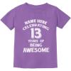 image:imageTstars Personalized Birthday Gift for 13 Year Old Boy Girl Customize Youth Kids TShirtViolet
