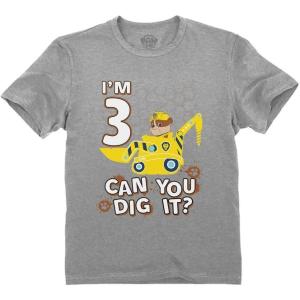 image:imagePaw Patrol Rubble Im 3 Can You Dig It Shirt  Fun 3rd Birthday Tee for Toddler Boys Construction Party OutfitGray