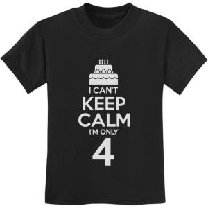 image:imageTeeStars  Birthday Cake  I Cant Keep Calm Im 4 Childrens Cute Kids TShirtBlack