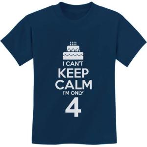 image:imageTeeStars  Birthday Cake  I Cant Keep Calm Im 4 Childrens Cute Kids TShirtNavy