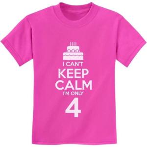 image:imageTeeStars  Birthday Cake  I Cant Keep Calm Im 4 Childrens Cute Kids TShirtPink