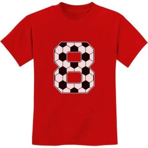 image:imageTstars  Soccer Fan 8th Birthday Gift for 8 Year old Youth Kids TShirtRed