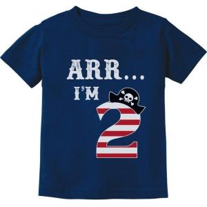 image:imageTstars Arr Im 2 Pirate Birthday Party Gift Two Year Old ToddlerInfant Kids TShirtNavy